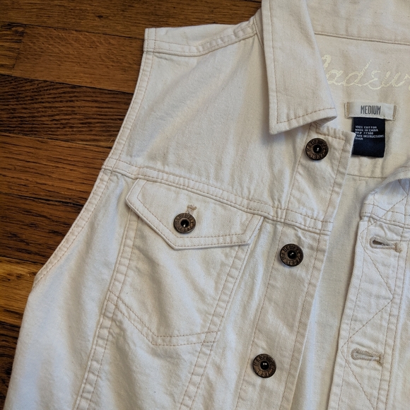 Madewell White Denim Vest -- Medium - Picture 4 of 7